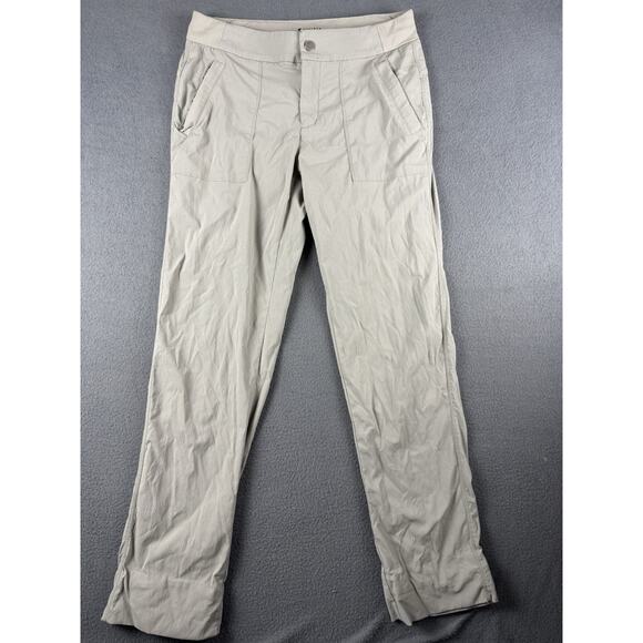 Athleta Pants - Athleta Trekkie Hike Pants Womens 8T Cream Gray Ripstop Straight Outdoor Hiking